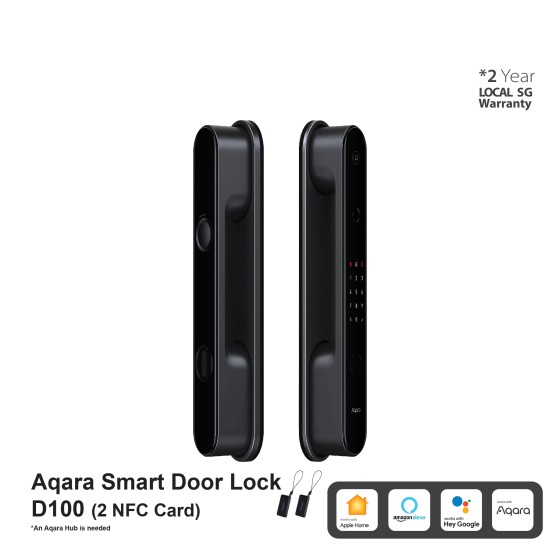 Aqara Smart door lock Aqara D100 Smart Door Lock (Zigbee Edition). Apple HomeKey & Google Home, Integrated Doorbell